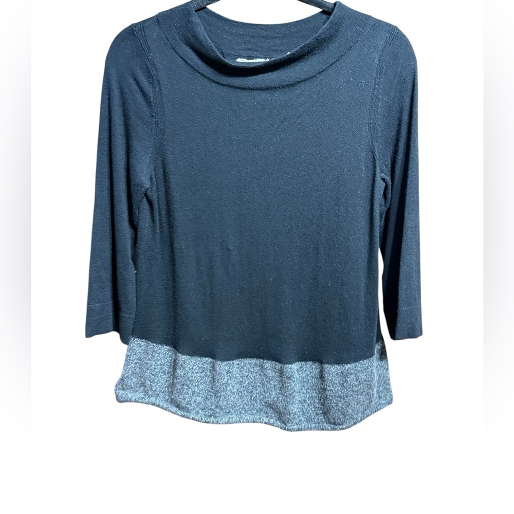 Anthropologie Angel Of The North Evi Black Gray Sweater Cashmere Wool Cotton S‎